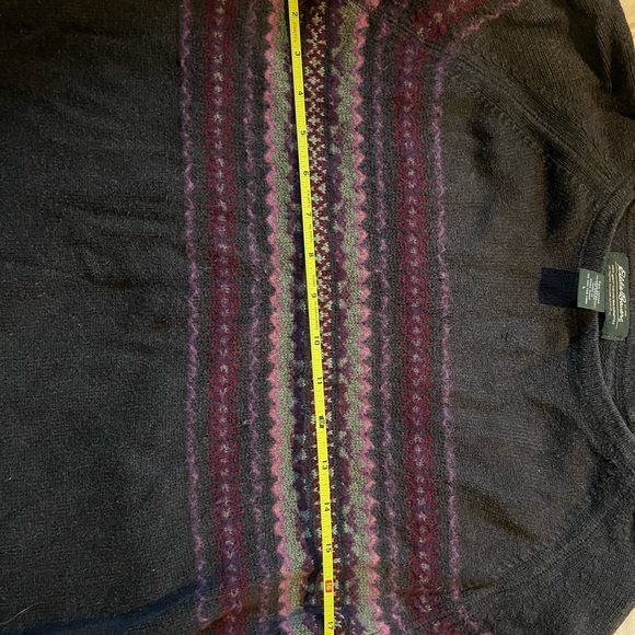 Size large Eddie Bauer sweater brown with Fair Isle pattern and nice details - Picture 6 of 6